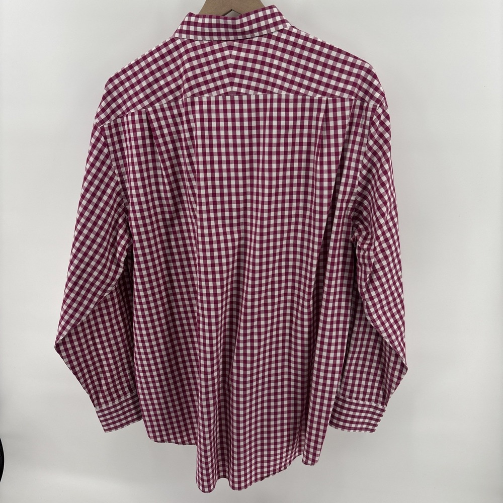 Charles Tyrwhitt Weekend Shirt Mens XL  Magenta White Check Classic Fit Non Iron - Picture 3 of 10